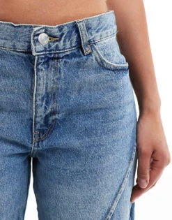 Mango Ridge Edge Straight Leg Jeans In Blue For Women -Mango Sales 206323004 5