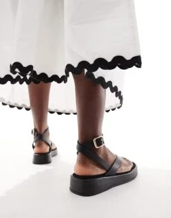 Mango Thong Sandal In Black For Women -Mango Sales 206343560 4