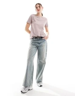 Mango Round Neck T-shirt In Washed Pink For Women -Mango Sales 206391681 4