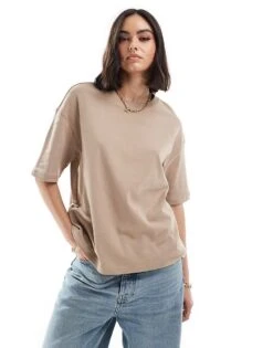 Mango Premium Boxy T-shirt In Light Beige For Women -Mango Sales 206391798 1 beige 1