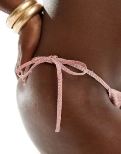 Mango Shimmer Bikini Bottom In Pink For Women -Mango Sales 206473809 4