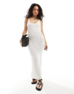 Mango Crochet Beach Maxi Dress In White For Women -Mango Sales 206473865 1 white 1