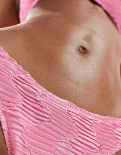 Mango Textured Bikini Bottom In Light And Mid Pink For Women -Mango Sales 206473953 3