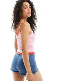 Mango Double Cami Top In Red And Pink For Women -Mango Sales 206474021 4