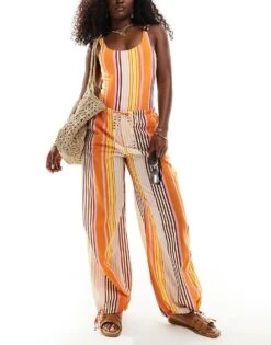 Mango Striped Swimsuit And Trousers Set In Multi -Mango Sales 206474059 1 multi 1