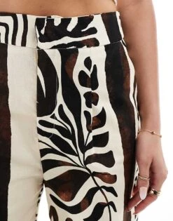 Mango Straight Leg Printed Trouser In Black For Women -Mango Sales 206563210 5