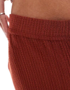 Mango Textured Straight Leg Co-ord Trousers In Red For Women -Mango Sales 206563463 5