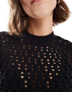 Mango Crochet Sleeveless Top In Black For Women -Mango Sales 206564024 3