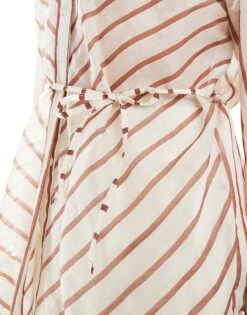 Mango Tie Front Stripe Shirt In Light Brown For Women -Mango Sales 206564054 3
