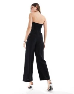 Mango Bandeau Jumpsuit In Black For Women -Mango Sales 206564180 4