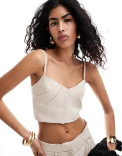 Mango Linen Mix Top, Blazer And Trousers Co-ord Set In Beige 7 Mango Linen Mix Top, Blazer And Trousers Co-ord Set In Beige -Mango Sales 206564298 1 beige