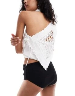 Mango Selection Mini Knitted Co-ord Shorts In Black For Women -Mango Sales 206564599 4