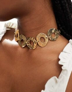 Mango Round Link Necklace In Gold For Women -Mango Sales 206564661 4