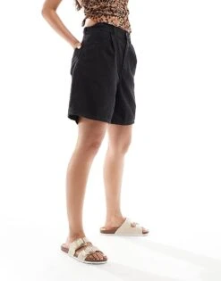 Mango High Waist Slouchy Denim Shorts In Black For Women -Mango Sales 206567720 4