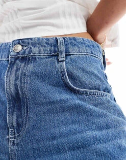 Mango Longline Denim Bermuda Shorts In Light Blue For Women -Mango Sales 206567734 3