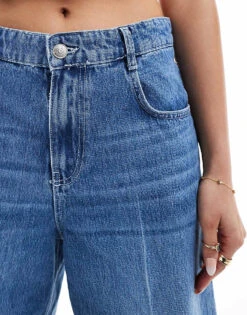 Mango Longline Denim Bermuda Shorts In Light Blue For Women -Mango Sales 206567734 5