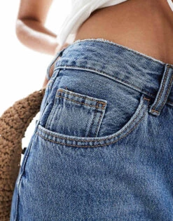 Mango Denim Bermuda Shorts In Mid Blue For Women -Mango Sales 206568553 4