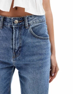 Mango Denim Bermuda Shorts In Mid Blue For Women -Mango Sales 206568553 5