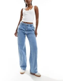 Mango Relaxed Straight Leg Jeans In Light Blue For Women -Mango Sales 206568647 4