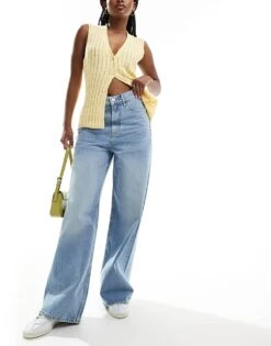 Mango Oversized Straight Leg Jeans In Light Blue For Women -Mango Sales 206569375 1 lightblue 1