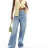 Mango Oversized Straight Leg Jeans In Light Blue For Women