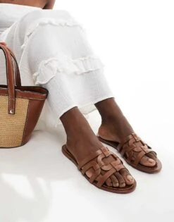Mango Caged Flat Sandal In Brown For Women -Mango Sales 206571443 1 brown 1