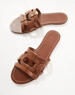 Mango Caged Flat Sandal In Brown For Women -Mango Sales 206571443 3