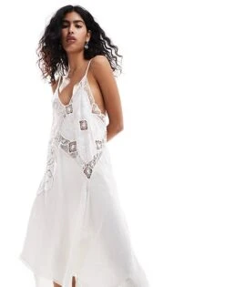 Mango Selection Hanky Hem Crochet Dress In Cream For Women -Mango Sales 206594880 4