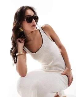 Mango Crochet Midi Dress In White For Women -Mango Sales 206658183 2