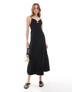 Mango Corset Top Midi Dress In Black For Women -Mango Sales 206658492 1 black 1
