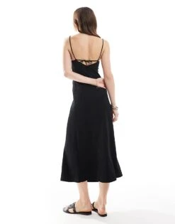 Mango Corset Top Midi Dress In Black For Women -Mango Sales 206658492 4