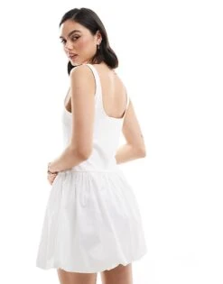 Mango Puffball Mini Dress In White For Women -Mango Sales 206658499 3