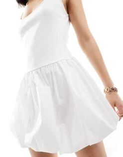 Mango Puffball Mini Dress In White For Women -Mango Sales 206658499 4