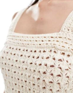 Mango Crochet Cami In Beige For Women -Mango Sales 206658587 4