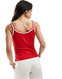 Mango Tipped Edge Vest In Red For Women -Mango Sales 206658729 4
