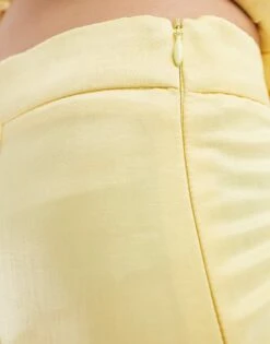 Mango Linen Mix Co-ord Tailored Trousers In Yellow For Women -Mango Sales 206660982 3