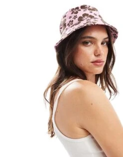 Mango Flower Print Bucket Hat In Pink For Women -Mango Sales 206688375 1 pink 1