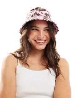 Mango Flower Print Bucket Hat In Pink For Women -Mango Sales 206688375 3