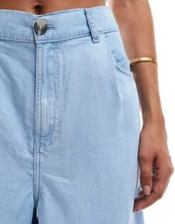 Mango Bermuda Denim Look Shorts In Light Blue For Women -Mango Sales 206688427 5