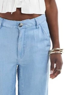 Mango Relaxed Lightweight Co-ord Denim Jeans In Light Blue For Women -Mango Sales 206688616 4