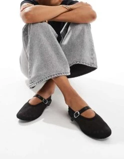 Mango Net Ballet Shoes In Black For Women -Mango Sales 206688862 1 black 1