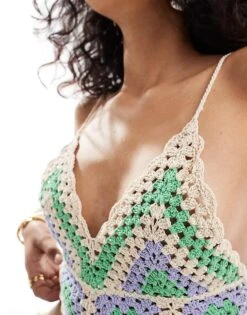 Mango Crochet Knit Bralet In Pink For Women -Mango Sales 206789802 4