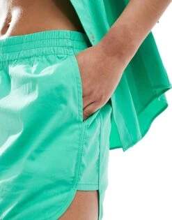 Mango Elasticated Waist Co-ord Shorts In Green For Women -Mango Sales 206789858 5