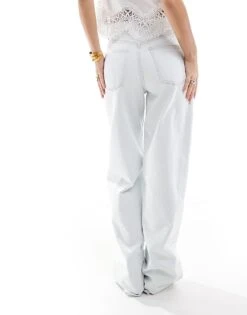 Mango Low Waist Straight Leg Jeans In Washed Light Blue For Women -Mango Sales 206789912 4