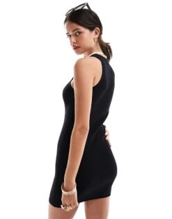 Mango Mini Jersey Dress In Black For Women -Mango Sales 206823546 3