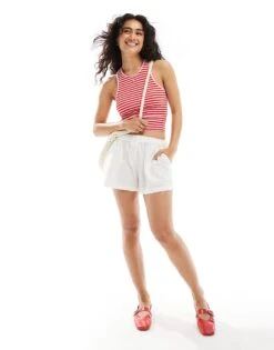 Mango Stripe Towelling Vest In Pink And Red For Women -Mango Sales 206847182 1 pink 1