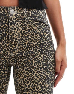 Mango Leopard Print Straight Leg Jeans In Brown For Women -Mango Sales 206847186 4
