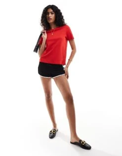 Mango Premium Round Neck T-shirt In Red For Women -Mango Sales 206847263 3