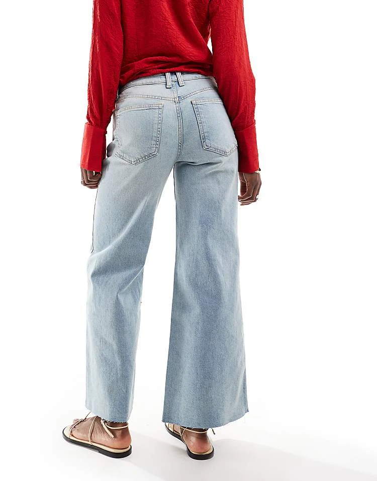 Mango Straight Leg Rip Detail Jeans In Light Blue For Women 3 Mango Straight Leg Rip Detail Jeans In Light Blue For Women - Image 3