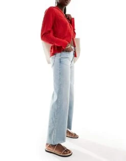 Mango Straight Leg Rip Detail Jeans In Light Blue For Women 10 Mango Straight Leg Rip Detail Jeans In Light Blue For Women -Mango Sales 206847264 5